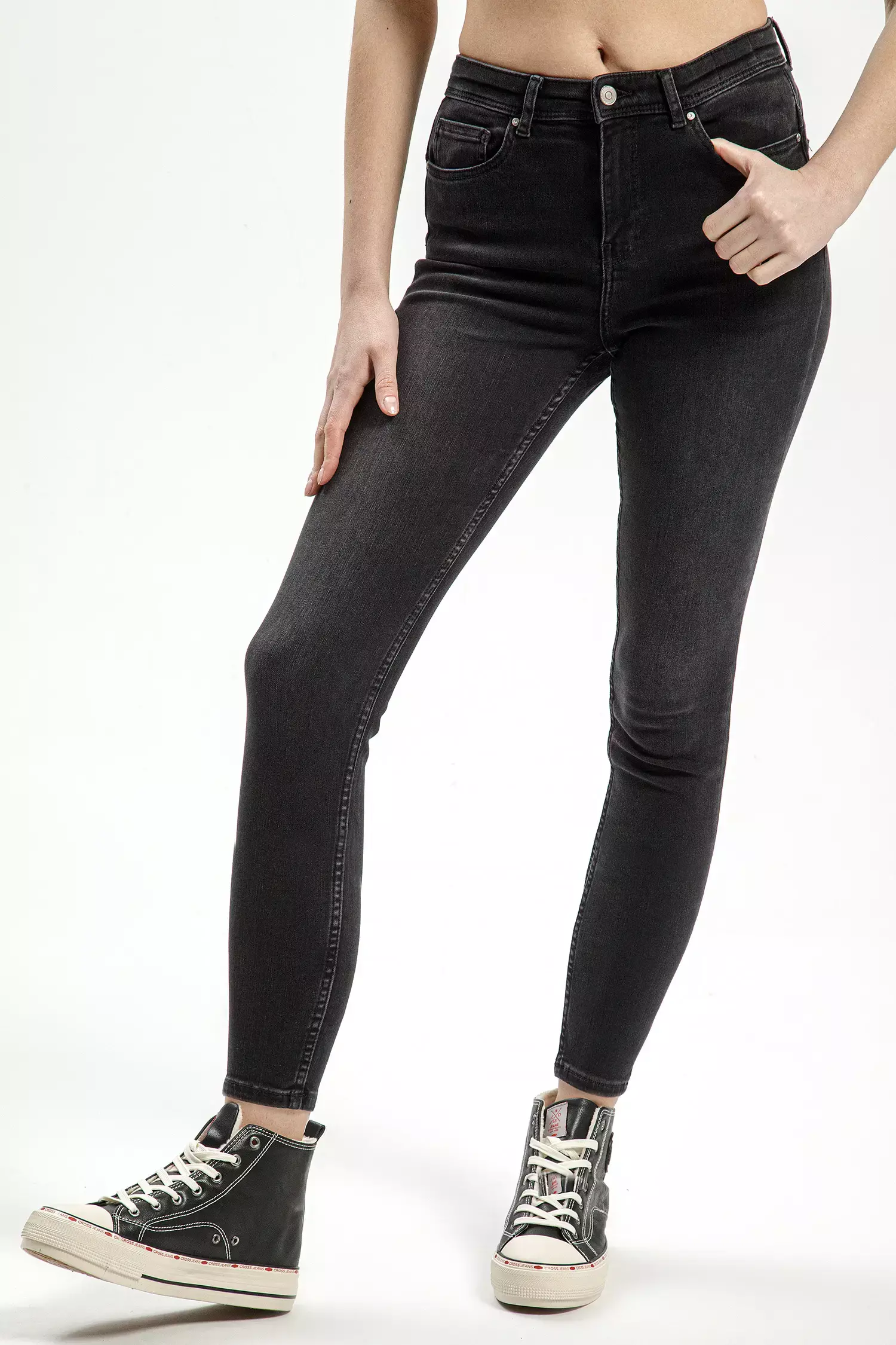 ゆずにゃん 55501xx 32 507xx 42 Jeansy damskie szare Super Skinny Fit Judy P 429-149