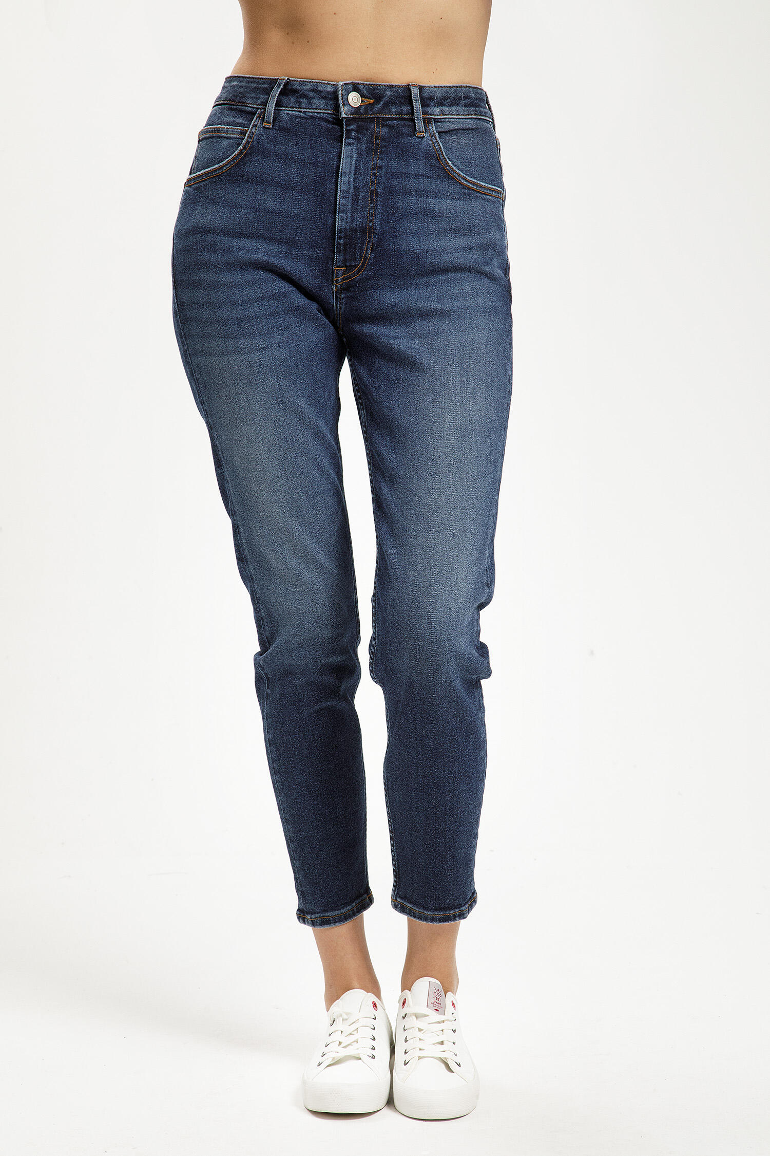 Jeansy damskie ciemnoniebieskie Mom Jeans Joyce N 432-078